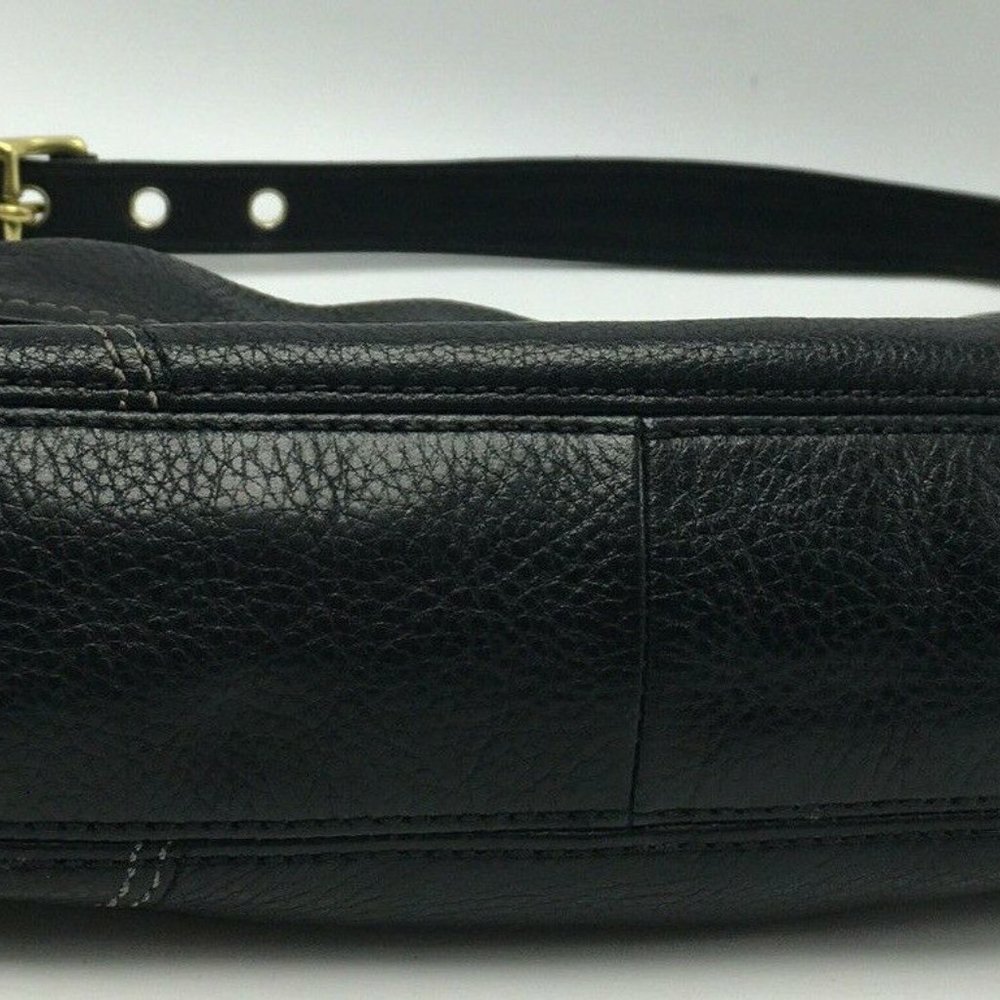 Coach 12917 Hamptons Black Pebbled Leather Hobo Shoulder Bag Purse MSRP $348 - Picture 4 of 8
